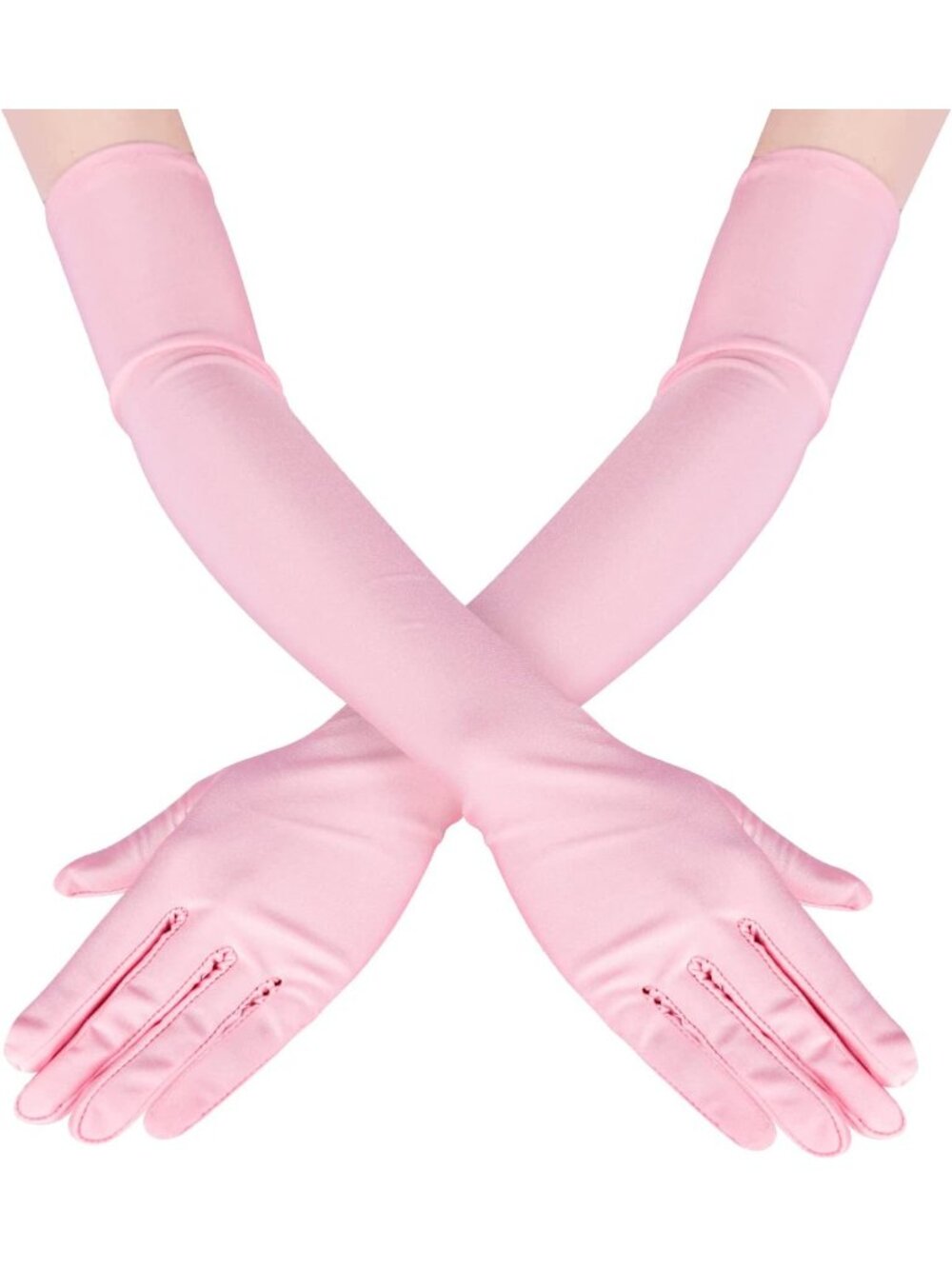 Women's Pink  Long Opera Elbow Length 1920s Halloween Cosplay Bridal Gloves